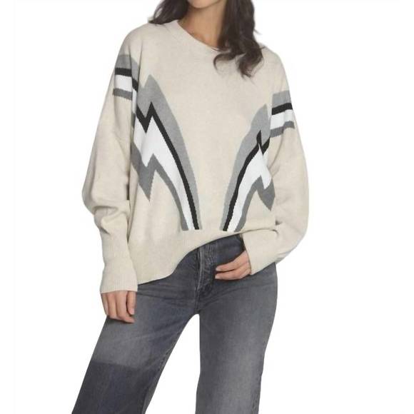 NEW LABEL+THREAD retro sweatshirt in dune bolt multi - Picture 2 of 8